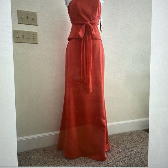 David’s Bridal 2 Piece Strapless Top & Long Skirt. NWT. Size 4 - Picture 1 of 7